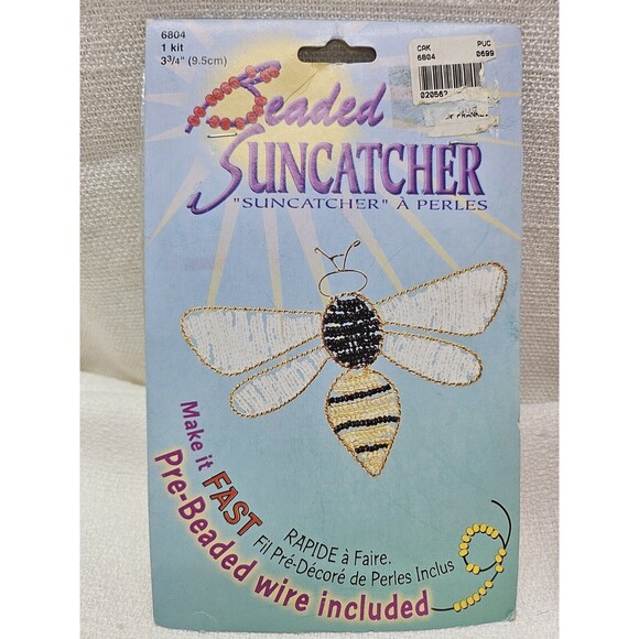 Vintage BEE Beaded Sun catcher DIY Kit Bumblebee Fibre Craft Pre-Beaded Wire New - Picture 1 of 10